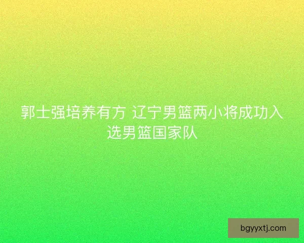 郭士强培养有方 辽宁男篮两小将成功入选男篮国家队